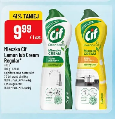 Mleczko do czyszczenia Cif Cream Original promocja w POLOmarket
