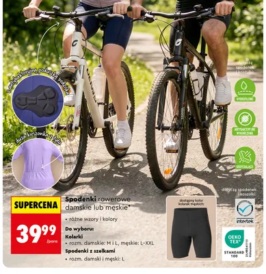 Spodenki rowerowe GO ACTIVE promocja w Biedronka
