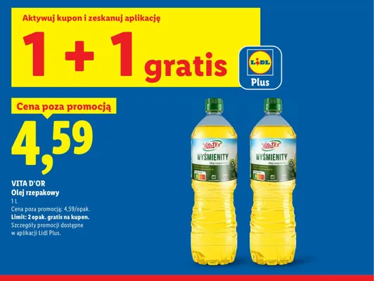 Olej rzepakowy Vita D'or promocja w Lidl