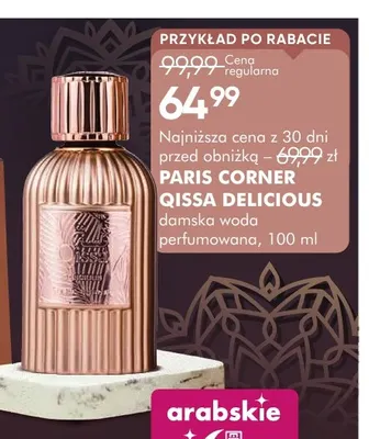 Damska woda perfumowana Paris Corner Qissa Delicious promocja w Super-Pharm