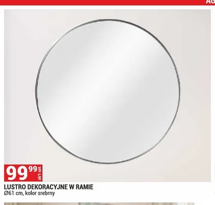 Lustro dekoracyjne w ramie Ø61 cm promocja w Merkury Market