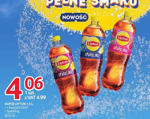 Napój Lipton Sparkling brzoskwiniowy promocja w Selgros