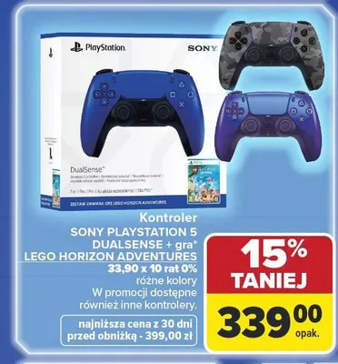 Kontroler SONY PLAYSTATION 5 DUALSENSE + gra LEGO HORIZON ADVENTURES promocja w Carrefour