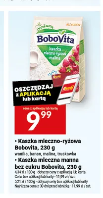 Kaszka mleczno-ryżowa BoboVita truskawka promocja w Twój Market