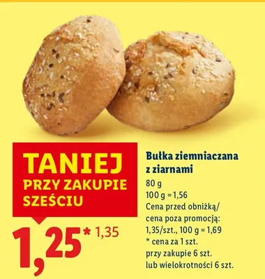 Bułka ziemniaczana z ziarnami promocja w Lidl
