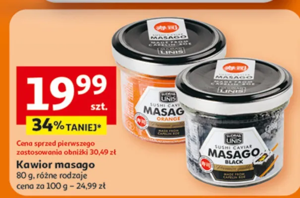 Kawior masago, różne rodzaje promocja w Auchan