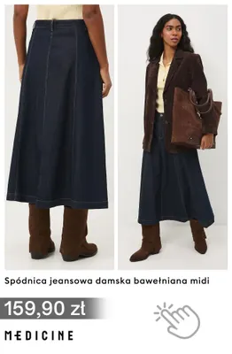 Spódnica jeansowa damska bawełniana midi Medicine promocja w Medicine