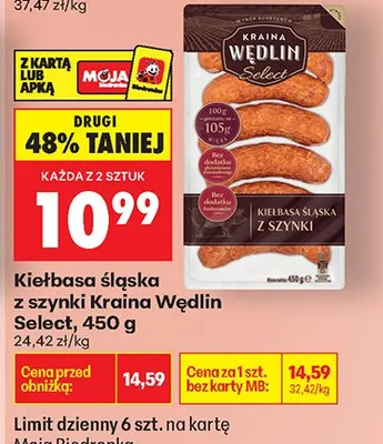 Kiełbasa śląska z szynki  promocja w Biedronka