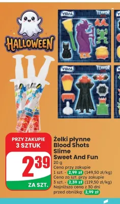 Żelki płynne Blood Shots Slime Sweet And Fun promocja w Dino