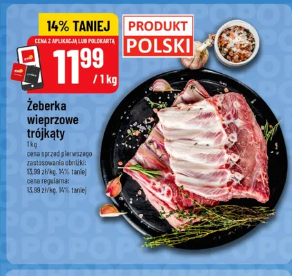 Żeberka wieprzowe trójkąty polskie promocja w POLOmarket
