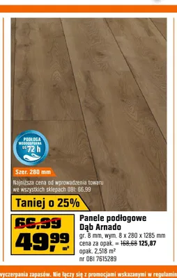 Panele podłogowe Dąb Arnado promocja w OBI