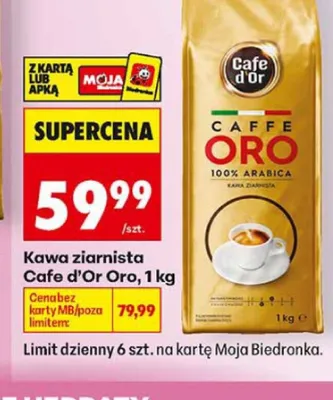 Kawa ziarnista Cafe d'Or Oro promocja w Biedronka