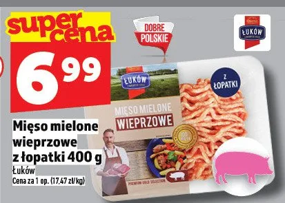 Mięso mielone wieprzowe z łopatki 400g promocja w TOPAZ