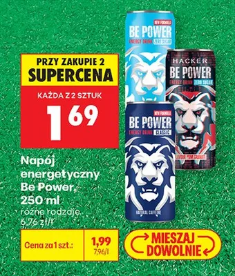 Napój energetyczny Be Power Hacker promocja w Biedronka