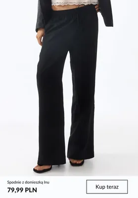 Spodnie z domieszką lnu promocja w H&M