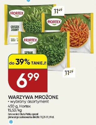 Warzywa mrożone grosek zielony Hortex promocja w Chata Polska