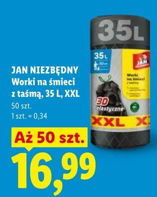 Worki na śmieci z taśmą 60l Ufo promocja w Lidl