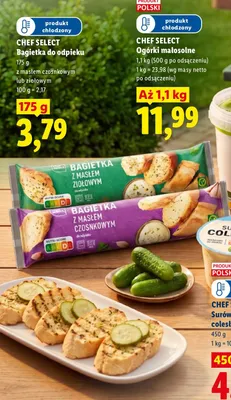 Bagietka do odpieku Chef Select z masłem czosnkowym promocja w Lidl