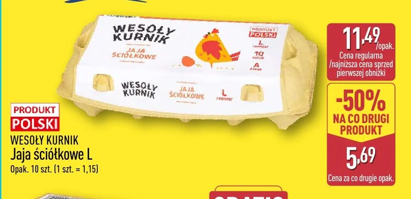 Jajka kurze ściółkowe L Wesoły Kurnik promocja w Aldi