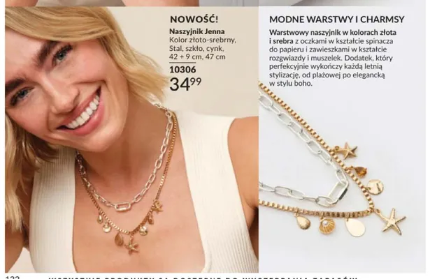 Naszyjnik Jenna kolor złoto-srebrny promocja w AVON