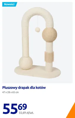 Pluszowy drapak dla kotów 47x28x65 cm promocja w Action