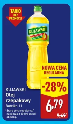 Olej rzepakowy Kujawski promocja w Aldi