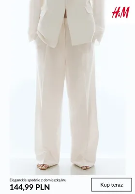 Spodnie eleganckie z domieszką lnu H&M promocja w H&M