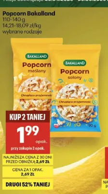 Popcorn maślany Bakalland promocja w Delikatesy Centrum