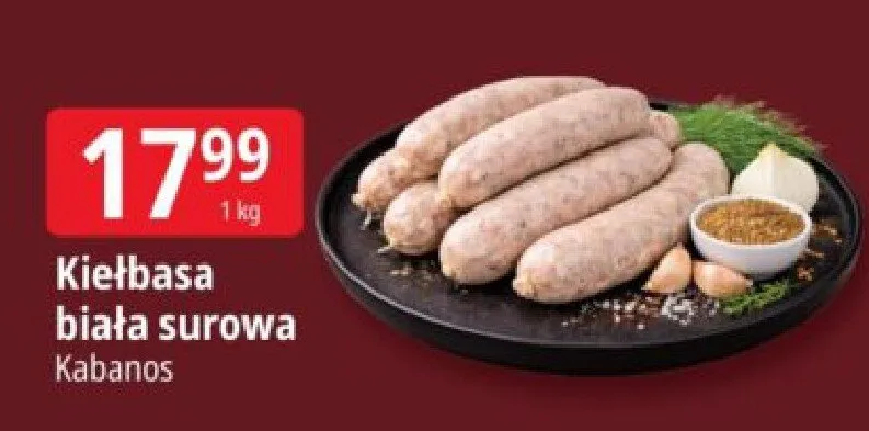 Kiełbasa biała surowa promocja w Leclerc