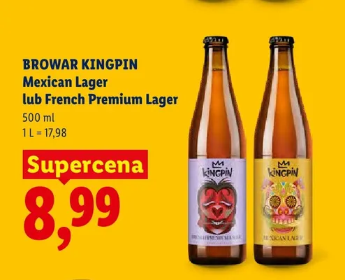 Piwo Browar Kingpin French Premium Lager promocja w Lidl