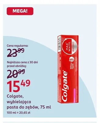 Wybielająca pasta do zębów Colgate Max White Expert promocja w Rossmann