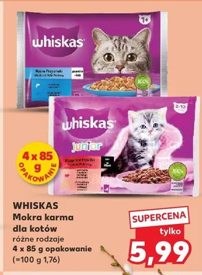 Mokra karma dla kotów różne rodzaje 4 x 85g opakowanie promocja w Kaufland
