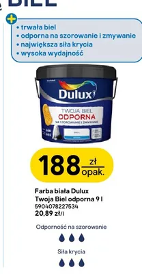 Farba biała Dulux Twoja Biel Odporna promocja w Castorama