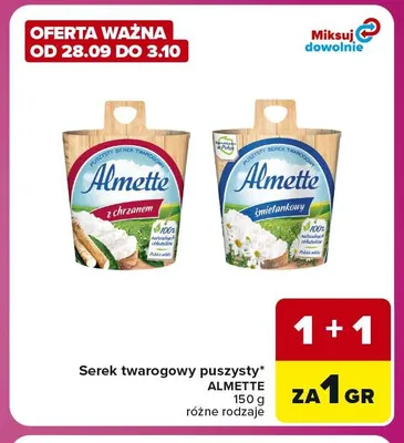 Serek twarogowy puszysty z chrzanem Almette promocja w Carrefour Market