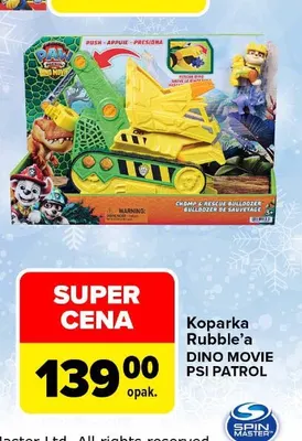 Koparka Rubble'a Dino Movie Psi Patrol promocja w Carrefour