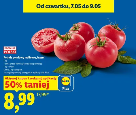 Pomidory malinowe polskie luzem promocja w Lidl