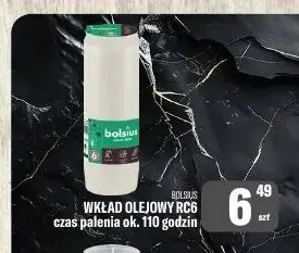 Wkład olejowy RC6 Bolsius promocja w Tomi Markt