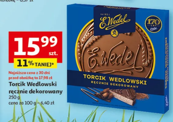 Torcik Wedlowski ręcznie dekorowany promocja w Auchan