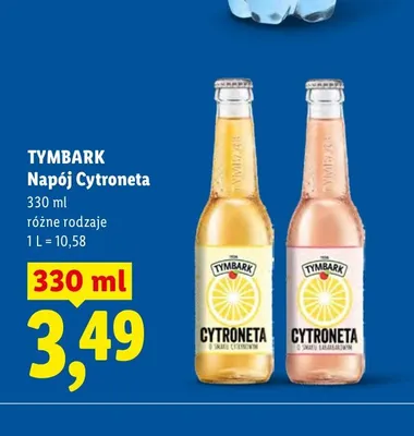 Napój Cytroneta Tymbark o smaku rabarbarowym promocja w Lidl