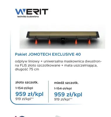 Pakiet JOMOTECH EXCLUSIVE 40 złoto szczotkowane promocja w Blu Salony Łazienek