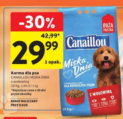 Karma dla psa Canaillou Miska Dnia z wołowiną promocja w Intermarche