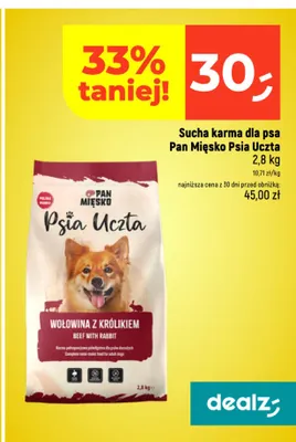 Sucha karma dla psa Psia Uczta wołowina z królikiem Pan Mięsko promocja w Dealz