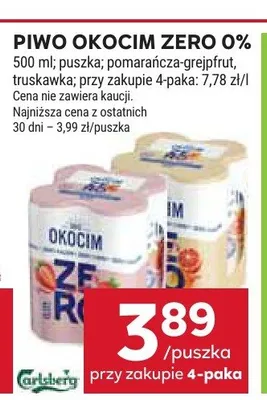 Piwo bezalkoholowe Okocim Zero 0% promocja w Stokrotka