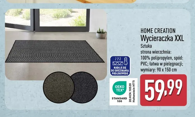 Wycieraczka Xxl Home Creation 90x150 cm promocja w Aldi