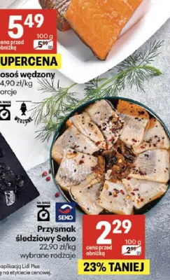 Łosoś wędzony porcje promocja w Delikatesy Centrum