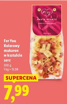 Kolorowy makaron w kształcie serc promocja w Lidl
