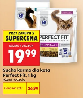 Sucha karma dla kota Perfect Fit Anti Hairball 1+ promocja w Biedronka