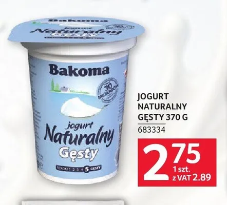 Jogurt naturalny gęsty Bakoma promocja w Selgros
