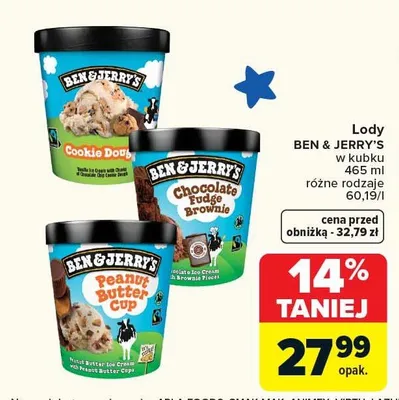 Lody różne rodzaje promocja w Carrefour