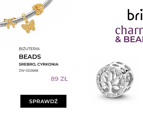 Beads srebrny z cyrkoniami Briju ZW-002668 promocja w Briju